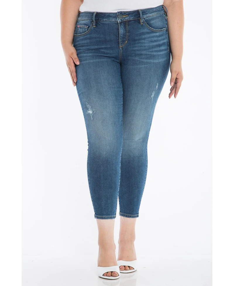 Slink Jeans Plus Denim Mid Rise Skinny 28" inseam