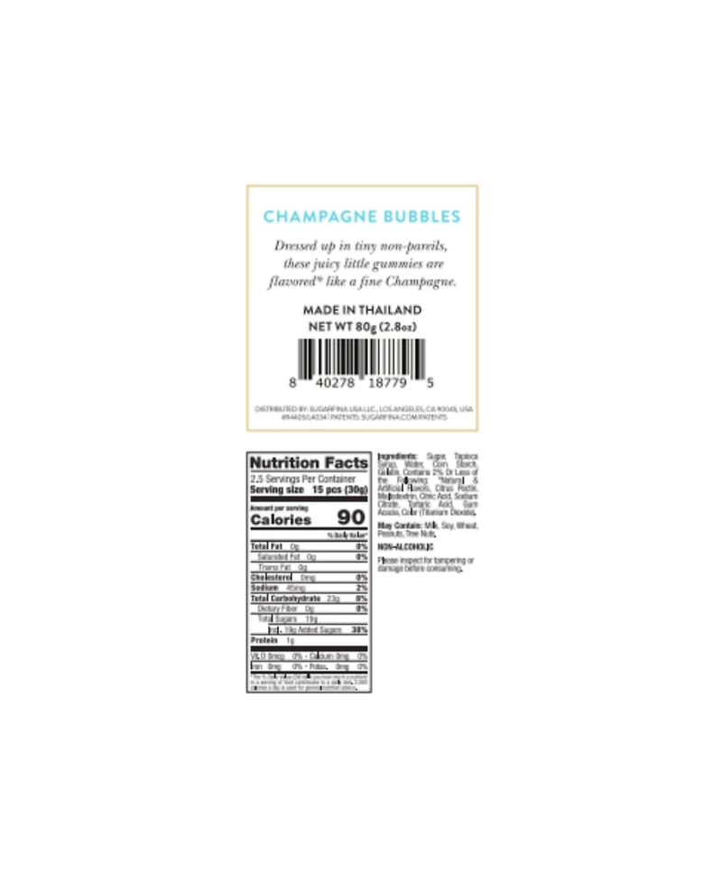 Sugarfina Champagne Bubbles Small Cube Kit, 3 Pieces