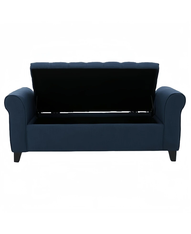 Tufted Storage Ottoman Bench with Button-Tufted, Soft-Close Hinges for Seating and Storage-The Pop Home