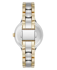 Anne Klein Women's Quartz Two-Tone Metal Alloy and Crystal Accented Dial Watch, 28mm