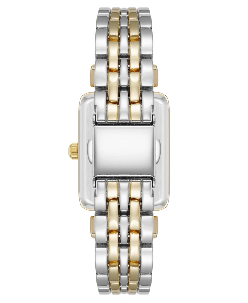Anne Klein Women's Quartz Rectangular Roman Numeral Two-Tone Metal Alloy Watch, 23mm