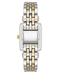 Anne Klein Women's Quartz Rectangular Roman Numeral Two-Tone Metal Alloy Watch, 23mm