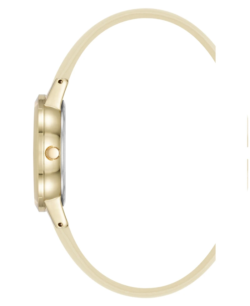 Anne Klein Women's Quartz Casual Polyurethane Leather and Gold-Tone Metal Alloy Boyfriend Watch