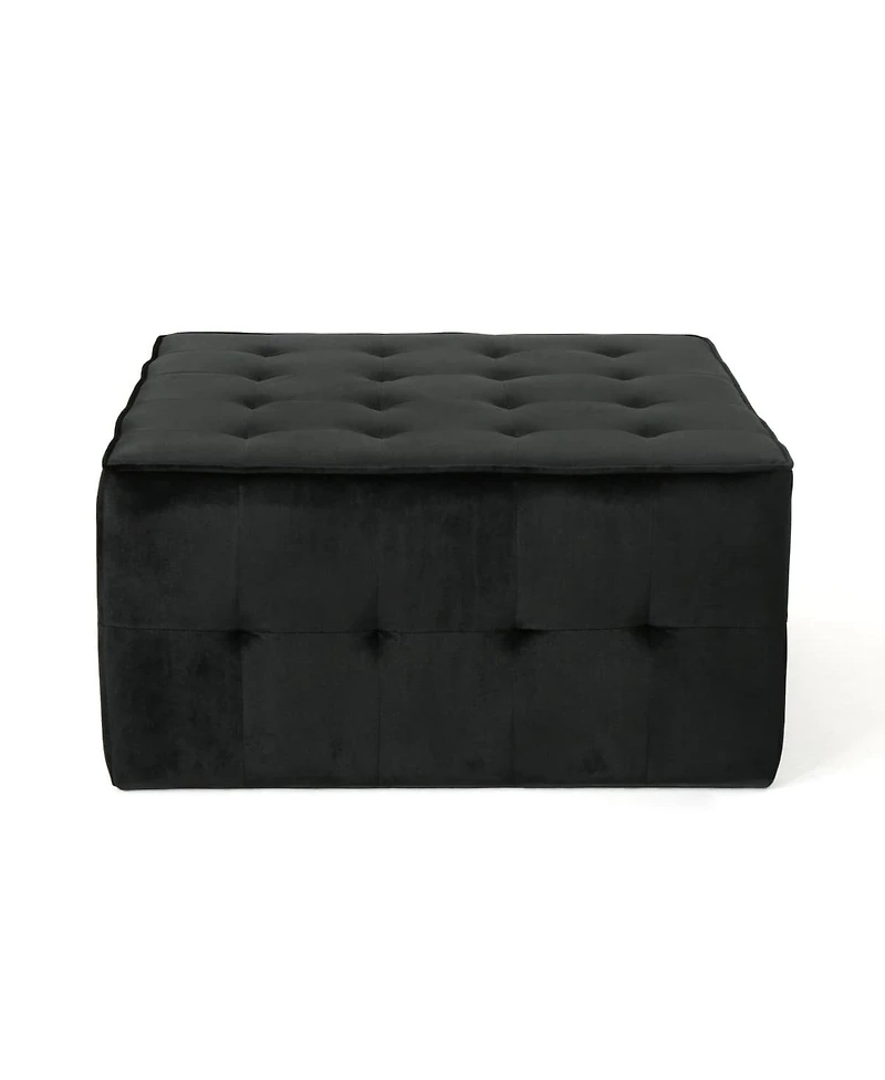 Extra Large Tufted Square Cocktail Ottoman, Upholstered in Soft Velvet, Seating, Footrest or Coffee Table-The Pop Home