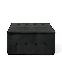 Extra Large Tufted Square Cocktail Ottoman, Upholstered in Soft Velvet, Seating, Footrest or Coffee Table-The Pop Home