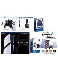 Sony Playstation 5 Pro Bundle with Black Pulse Headset, Extra Edge Controller, Pro Gamer Kit, Dual Charge Dock and MightySkins Decal Voucher