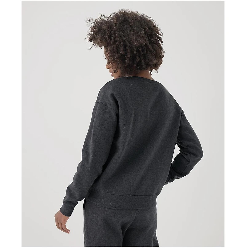 Pact Women's Organic Cotton Cloud Brushed Fleece Crew Sweatshirt