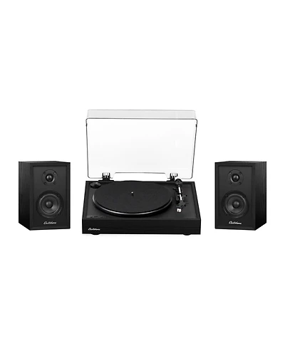 Electrohome Montrose Wireless Upgradable Vinyl Record Player with Berkeley, Powered Bluetooth Bookshelf Speakers, 1" Tweeter & 3" Driver, fo