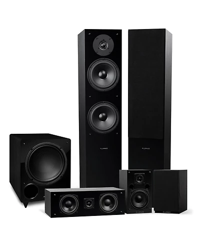 Fluance Elite High Definition Surround Sound Home Theater 5.1 Channel Speaker System including Three-way Floorstanding, Center Channel, Rear