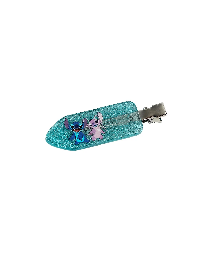 Disney Stitch Get Ready With Me 4-Piece Stitch & Angel Glitter Acrylic Hair Clip Set