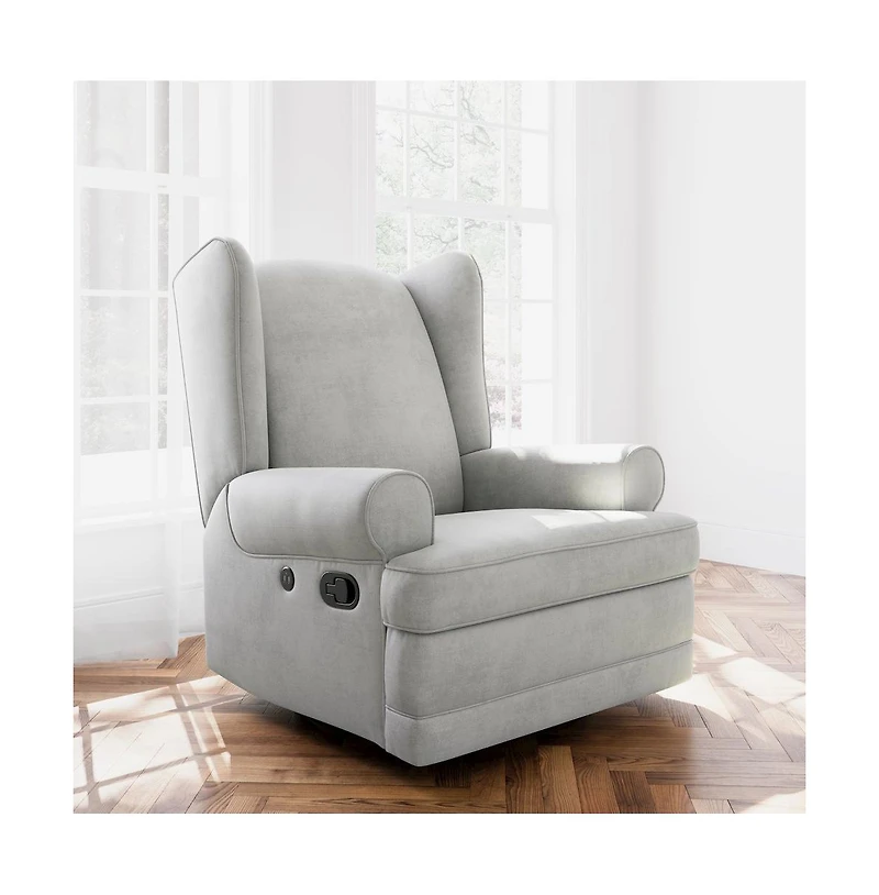 Storkcraft Serenity Wingback Upholstered Recliner Glider