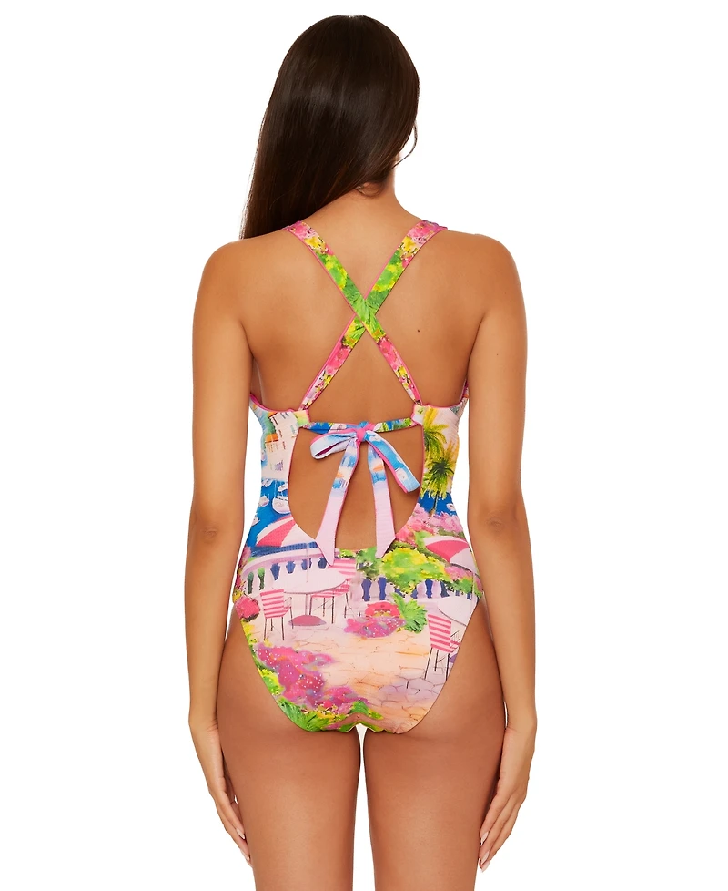 Becca Women's Positano Reversible Textured One-Piece Swimsuit