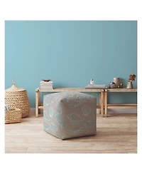 Canvas Animal Print Pouf Ottoman – Stylish and Versatile