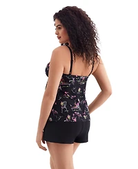 Longitude by Mimi Flamingo Hotel Faux Ruffle Shortini Swimsuit