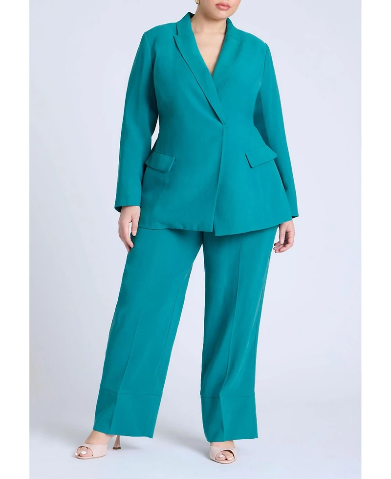 Eloquii Women's Tie Waist Soft Suiting Blazer