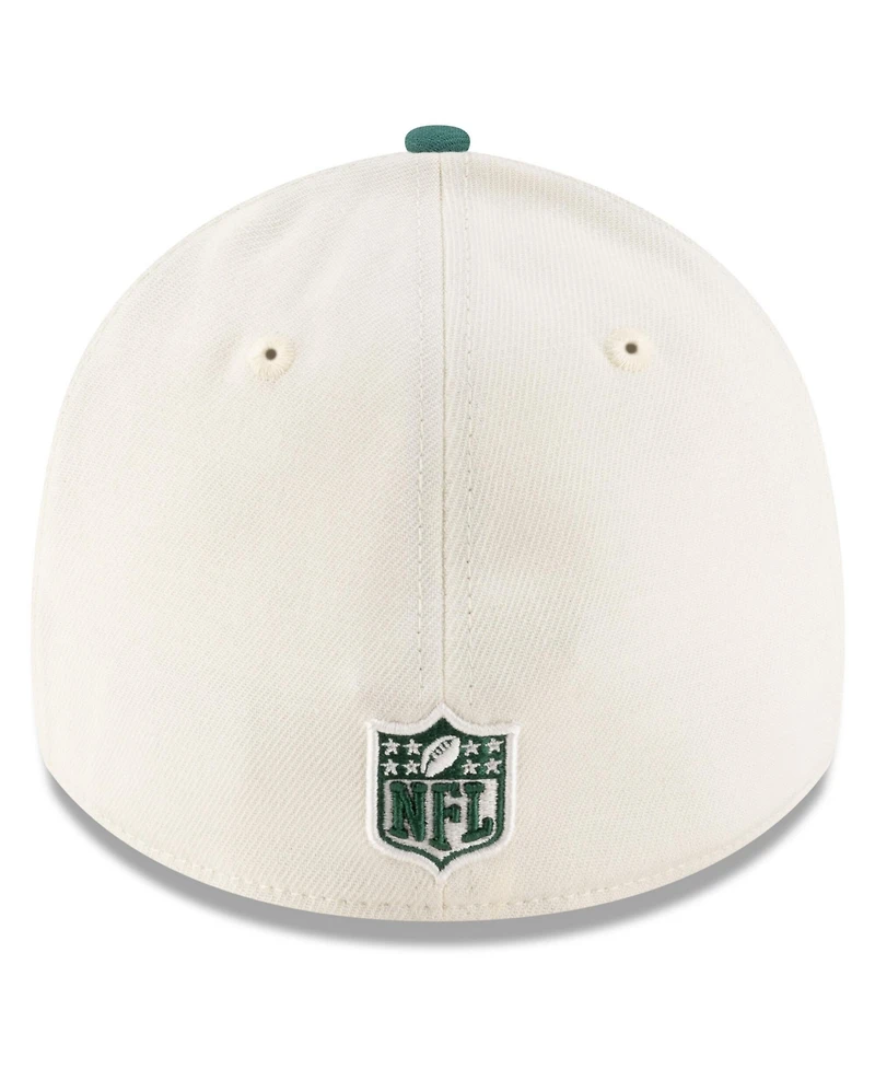 New Era Men's Cream/Green York Jets 2025 Nfl Draft 39THIRTY Flex Hat