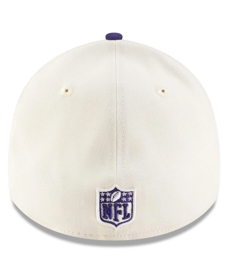 New Era Men's Cream/Purple Baltimore Ravens 2025 Nfl Draft 39THIRTY Flex Hat