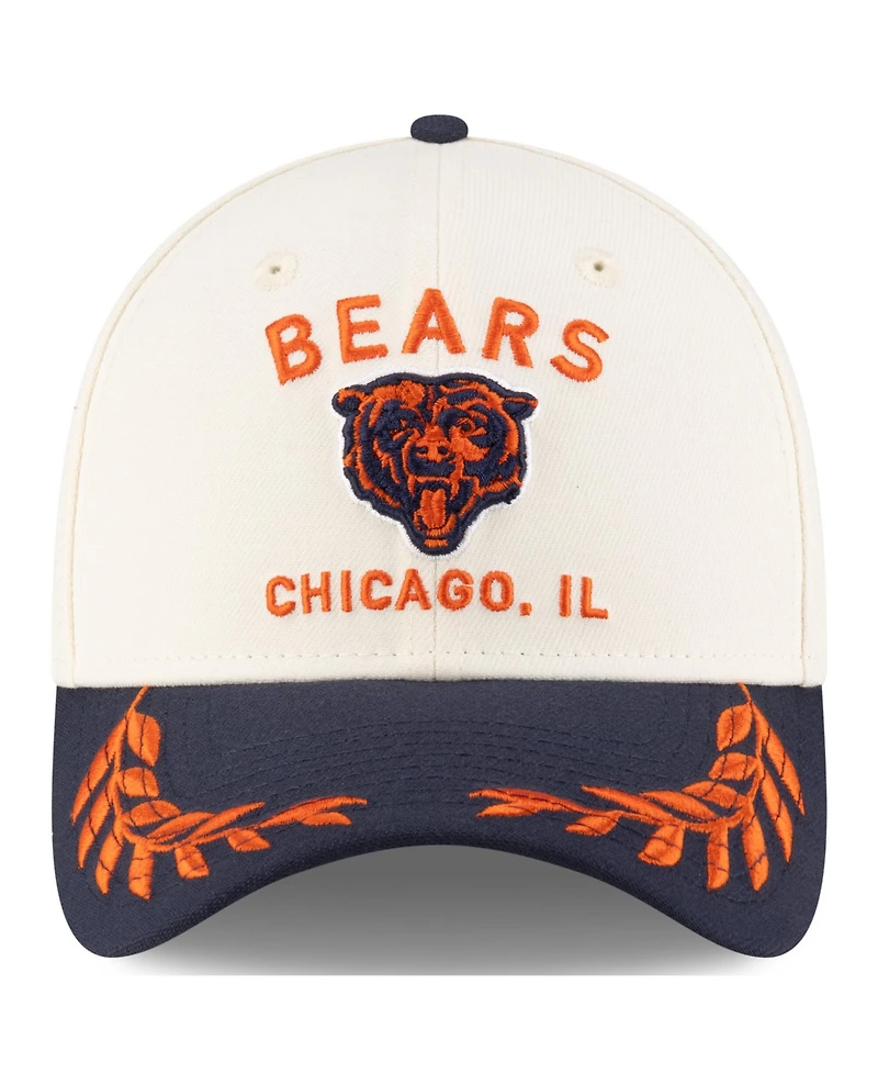 New Era Men's Cream/Navy Chicago Bears 2025 Nfl Draft 39THIRTY Flex Hat