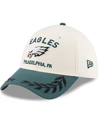 New Era Men's Cream/Green Philadelphia Eagles 2025 Nfl Draft 39THIRTY Flex Hat