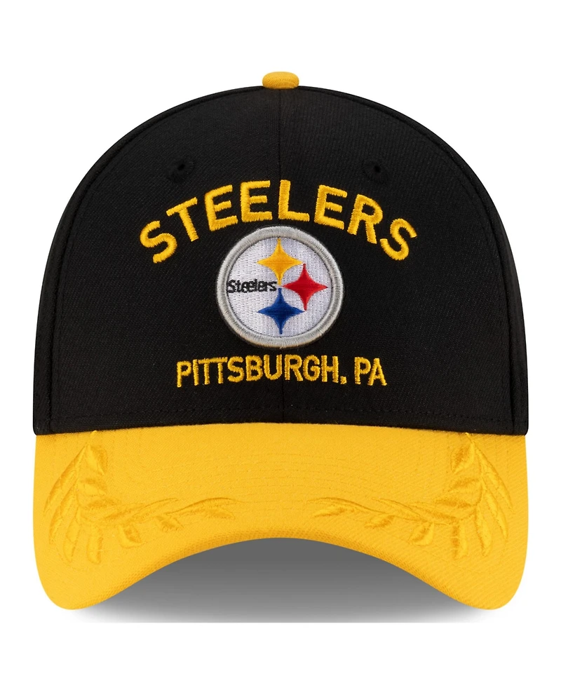 New Era Men's Black/Yellow Pittsburgh Steelers 2025 Nfl Draft 39THIRTY Flex Hat