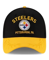 New Era Men's Black/Yellow Pittsburgh Steelers 2025 Nfl Draft 39THIRTY Flex Hat