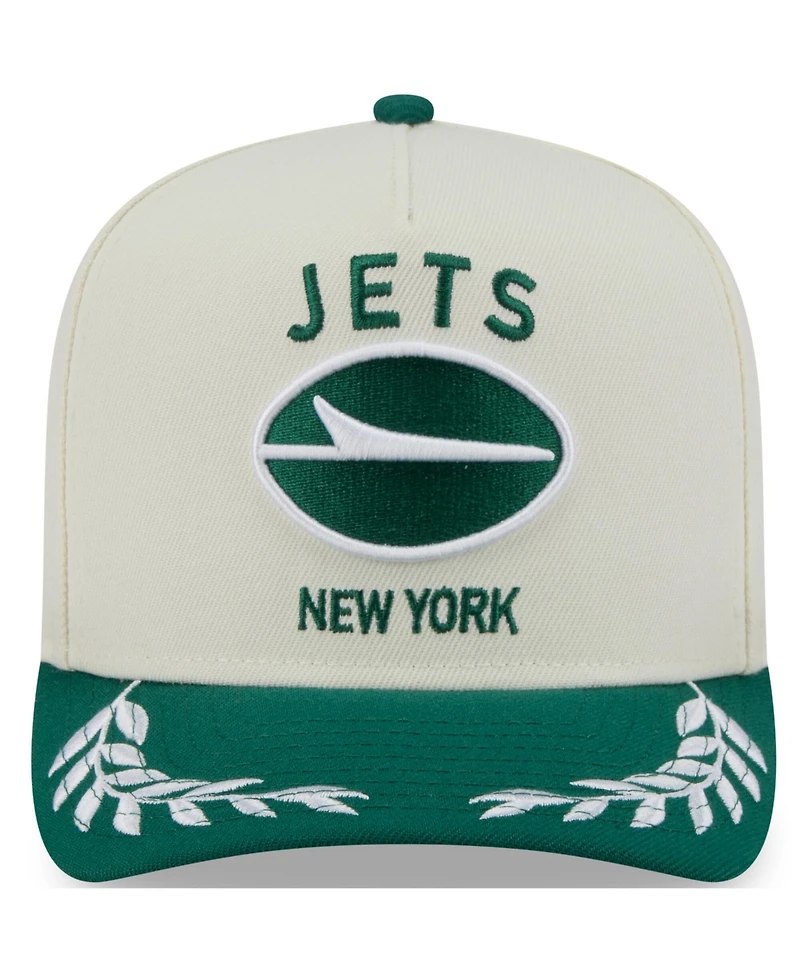 New Era Men's Cream/Green New York Jets 2025 Nfl Draft A-Frame 9FIFTY Snapback Hat