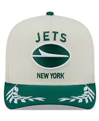 New Era Men's Cream/Green New York Jets 2025 Nfl Draft A-Frame 9FIFTY Snapback Hat