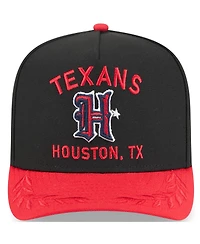 New Era Men's Black/Red Houston Texans 2025 Nfl Draft A-Frame 9FIFTY Snapback Hat
