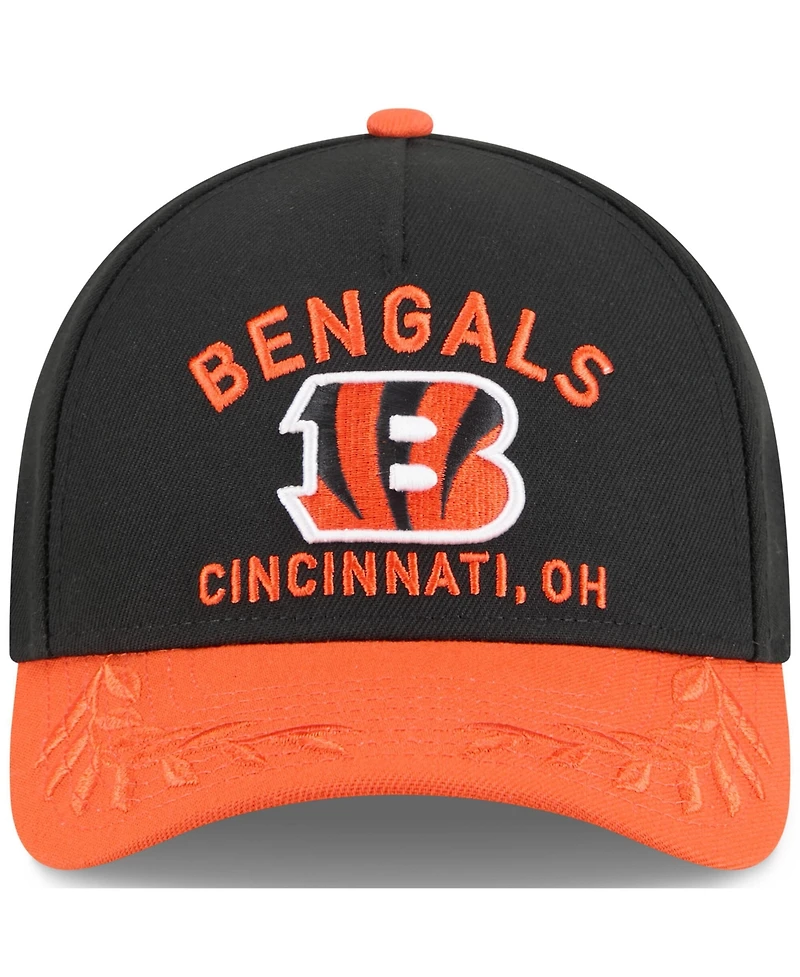 New Era Men's Black/Orange Cincinnati Bengals 2025 Nfl Draft 9FORTY A-Frame M-Crown Adjustable Hat