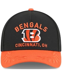 New Era Men's Black/Orange Cincinnati Bengals 2025 Nfl Draft 9FORTY A-Frame M-Crown Adjustable Hat