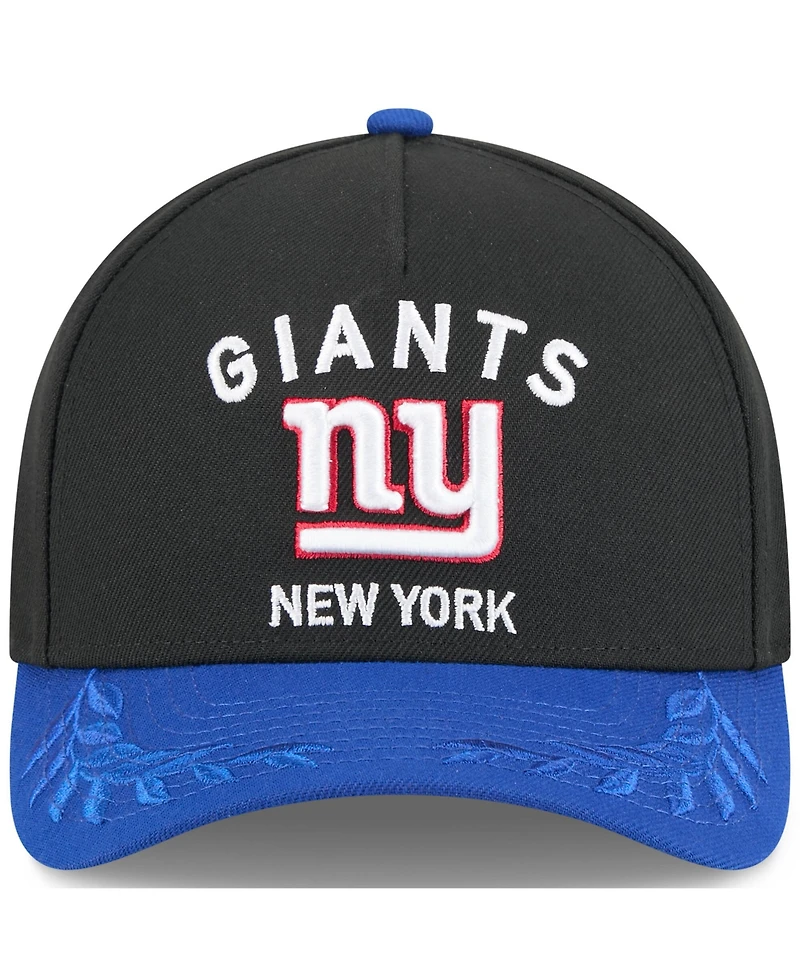 New Era Men's Black/Royal New York Giants 2025 Nfl Draft 9FORTY A-Frame M-Crown Adjustable Hat