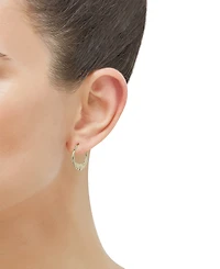 Polished Concentina Creole Small Hoop Earrings in 14k Gold, 0.79"