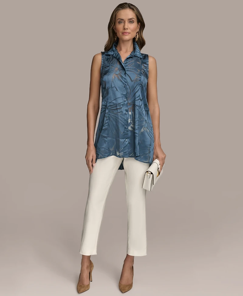 Donna Karan New York Women's Sleeveless Button-Front Tunic Top