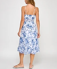 Trixxi Juniors' Floral-Print Midi Dress