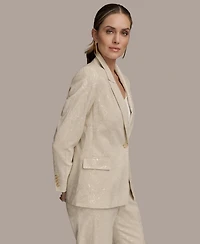 Donna Karan New York Women's Sequin Embellished Linen Blend Jacket
