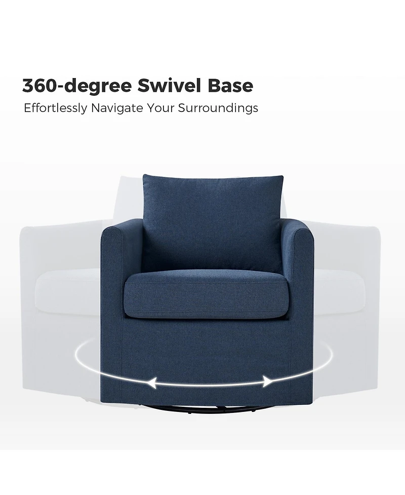 Modern Asser Slipcovered Swivel Chair