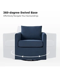 Modern Asser Slipcovered Swivel Chair