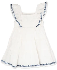 Rare Editions Baby Girls Embroidered Smocked-Bodice Dress