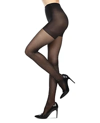 MeMoi Women's All Over Rhinestone Nylon Sheer Tights MTS08471