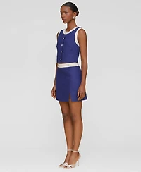 Avec Les Filles Women's Sleeveless Button-Front Top