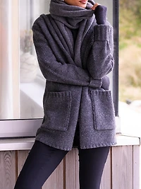 Celtic & Co. Women's Flecked Hooded Coatigan