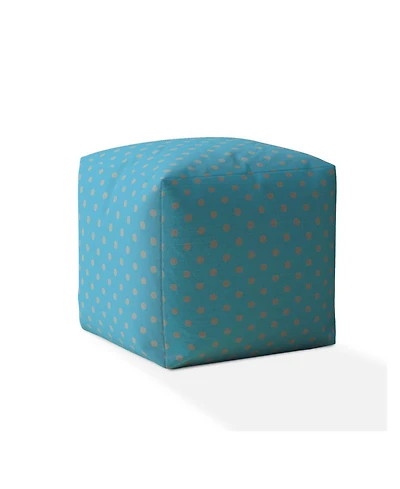 Soft Cotton Polka Dots Pouf Ottoman for Footrest and Extra Seating