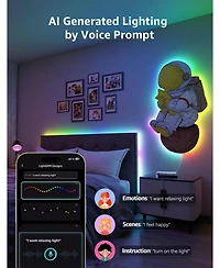 Lepro S1 Ai Smart Rgb Led Strip Lights, 100ft (2 Rolls of 50ft), Ic and Rainbow Chasing Effects, for Party Holiday Room Decor, 2.4G Wi-Fi & Bluetooth