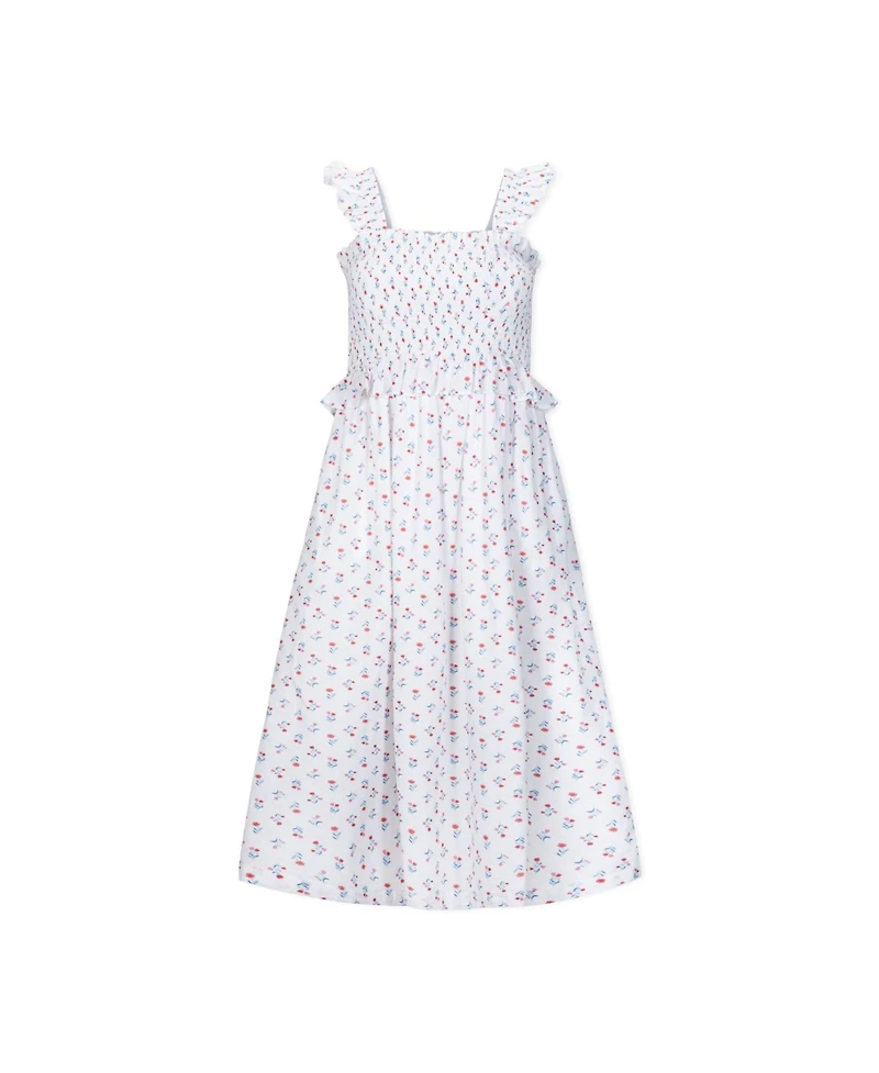 Hope & Henry Women's Organic Smocked Ruffle Shoulder Sundress