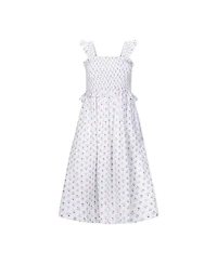 Hope & Henry Women's Organic Smocked Ruffle Shoulder Sundress