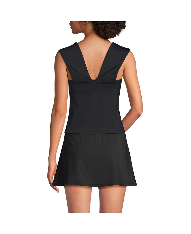 Lands' End Women's Long Square Neck Underwire Tankini Top