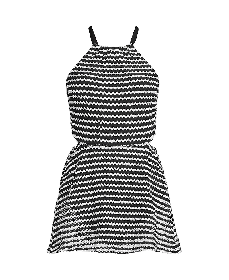 Lands' End Women's Crochet Monokini Swim Dress Swimsuit