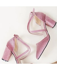 Sina Criss Cross High Block Heels
