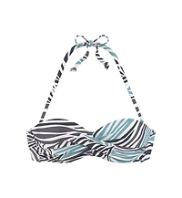 Lascana Women's Zebra Print Bandeau Bikini Swimsuit Top Bra Sizing