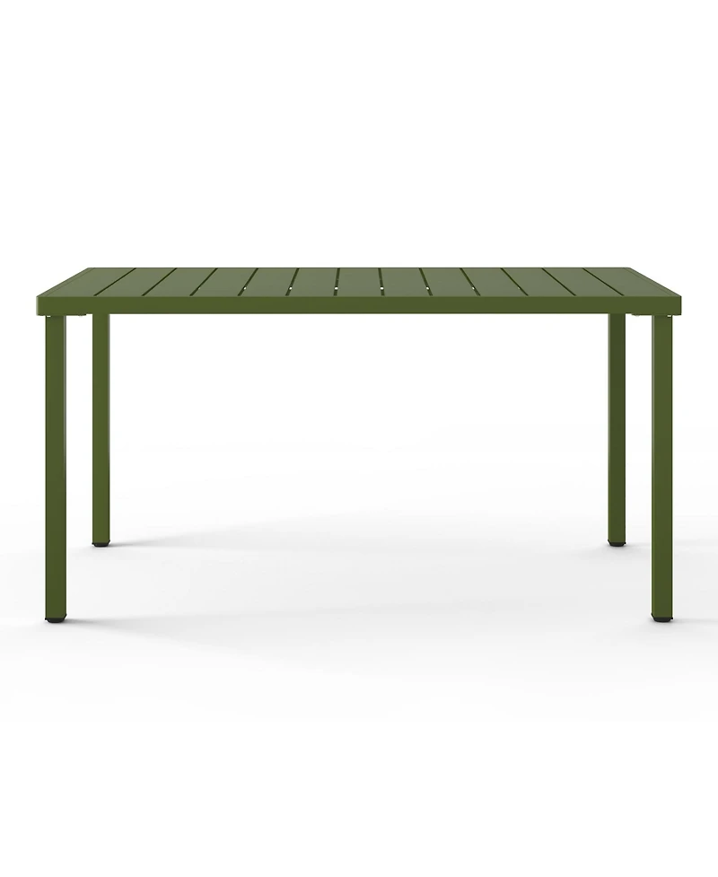 59" Iron Metal Outdoor Rectangular Patio Dining Table For 6
